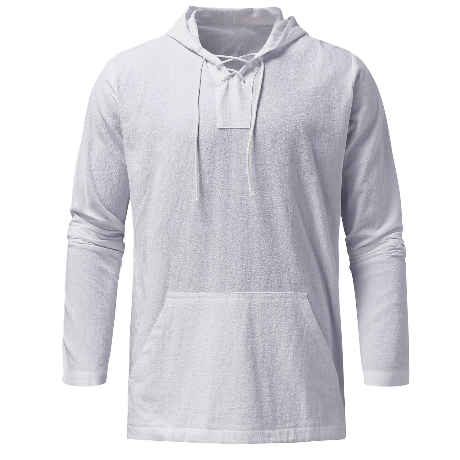 Herren Hemd Sommerhemd Strandhemd Feste Farbe Strasse Casual Schwarz Weiß Blau Khaki Langarm Mit Kapuze Sommer Bekleidung 2025 - $28.99 –P6