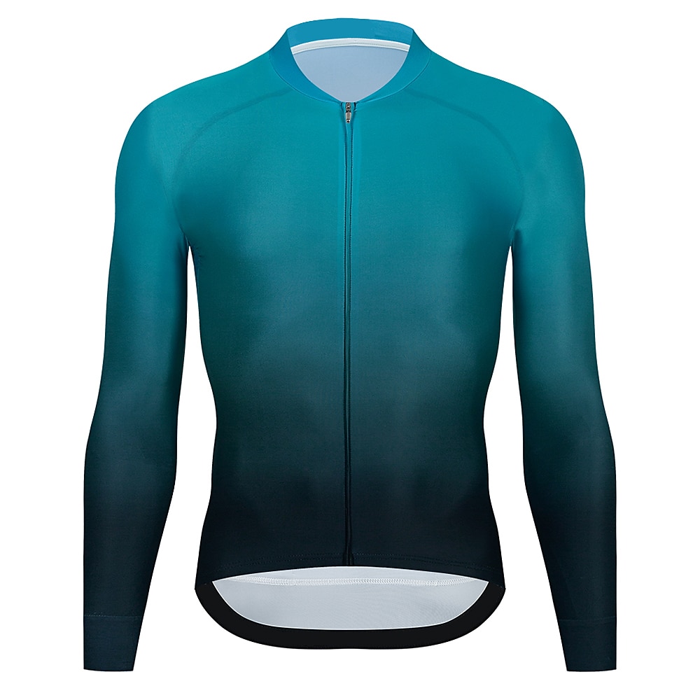 Herren Radtrikot Farbverlauf Langarm Fahhrad Trikot Oberteil mit 3 Gesäßtaschen Mountainbike MTB Straßenradsport Schnelltrocknend Reflektierende Streifen Rückentasche Feuchtigkeitsableitend Sport 2026 - $13.99 –P8