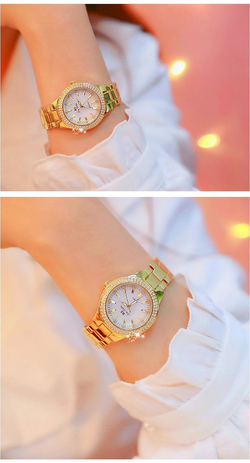 Quartz Ladies Wrist Watches Gift for women Dress Gold Crystal Diamond Watches Analog Quartz Luxury Stainless Steel Silver Clock 2026 - $33.39 –P10