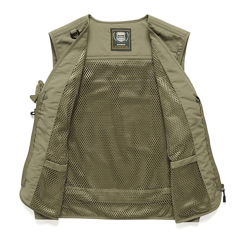 Herr Väst Gilet Fiskeväst Vandringsväst Ärmlös väst Gilet Jacka Utomhus Gata Helgdag Dagliga kläder Streetwear Elegant och modernt Sommar Vår Ficka Polyester Andningsfunktion Snabb tork Ren färg 2026 - $39.99 –P2