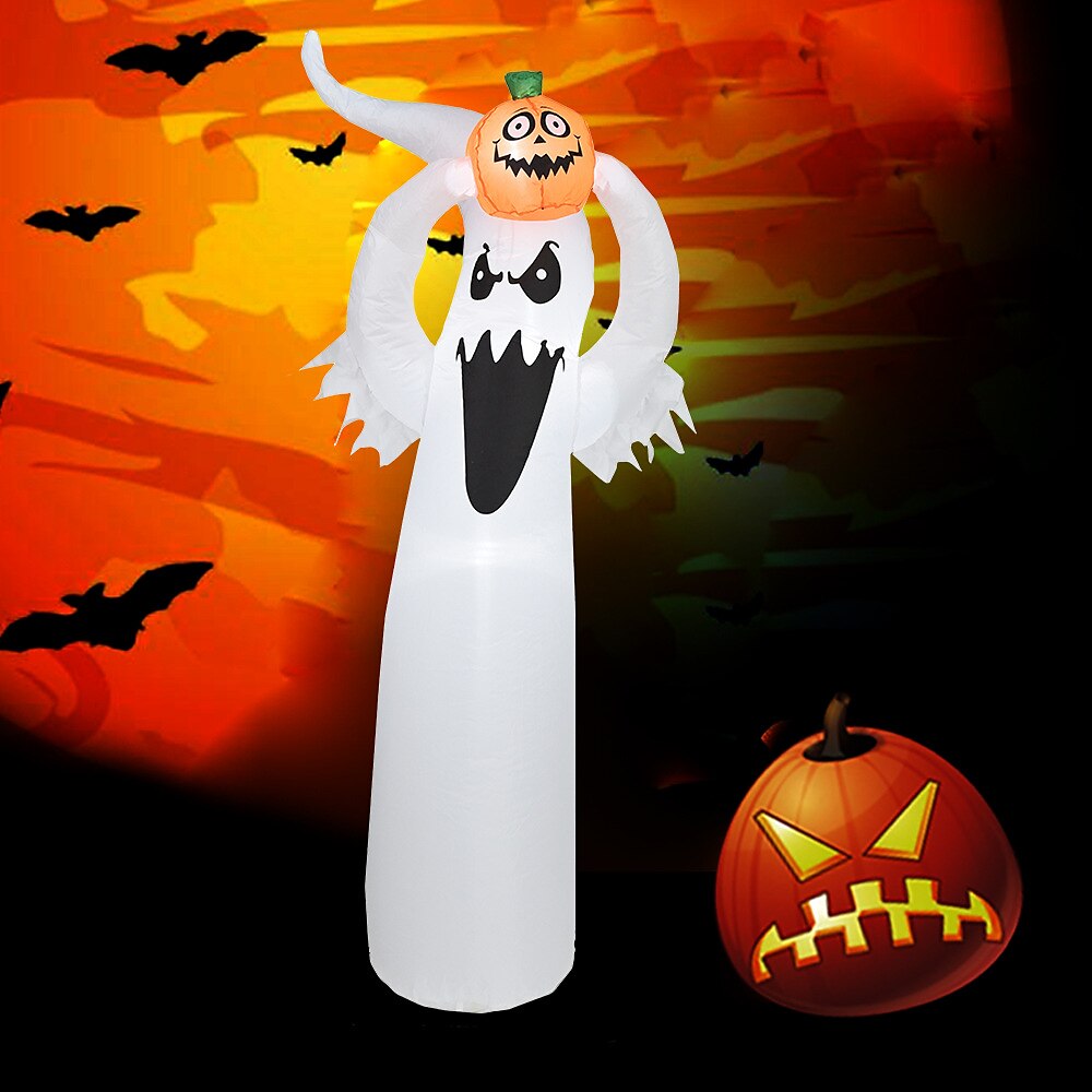 decorações de halloween abóbora inflável explodir branco iluminado fantasma boneca assustador com elevação inflável adereço decoração abóbora quintal gramado adereço decoração para interior ao ar livre de 2025 por $54.99 –P4