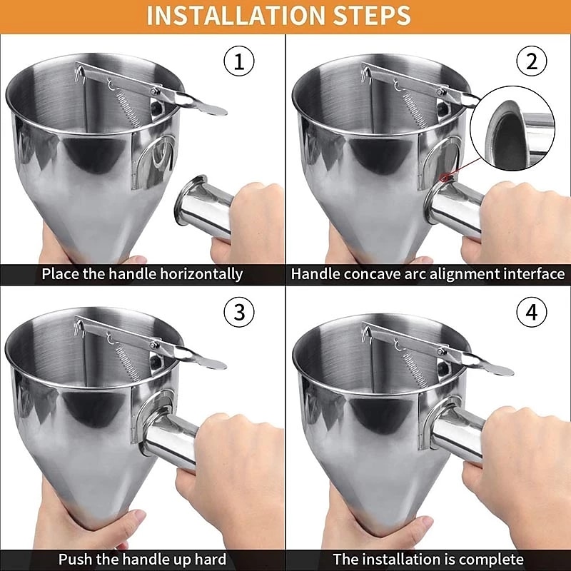 imbuto a pistone in acciaio inox con supporto imbuto dosatore panna per cupcake al cioccolato strumento palline di polpo utensili da cucina del 2025 a $29.99 –P4