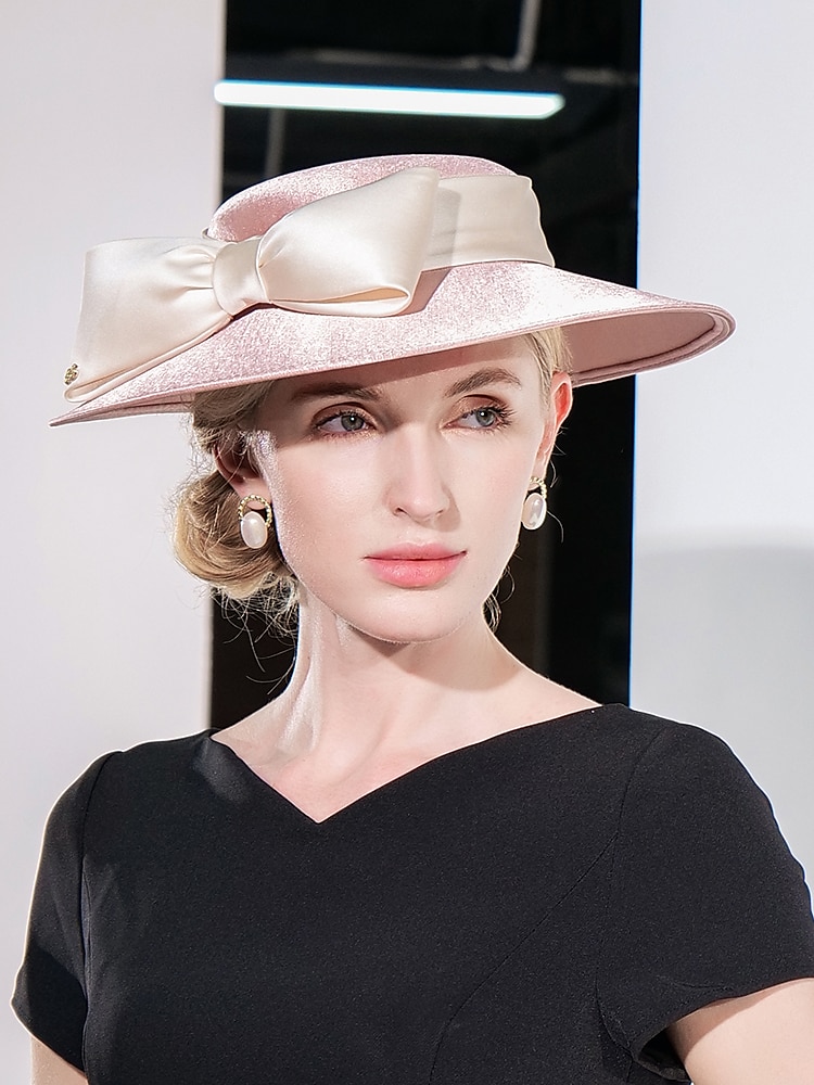 Chapeaux en lin élégant et doux avec nœud papillon 1PC mariage  fête  soirée  accessoire de Melbourne Cup pour impressionner lors du Derby 2025 de 2025 ? $65.99 -P5