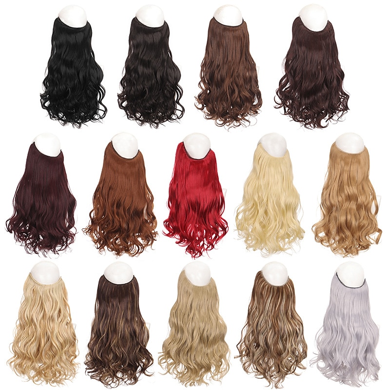 Curly Synthetic Hair 22 inch Hair Extension Fishing Line Hair 1pc / pack Adjustable Women's Girls' 2025 - $12.49 –P8