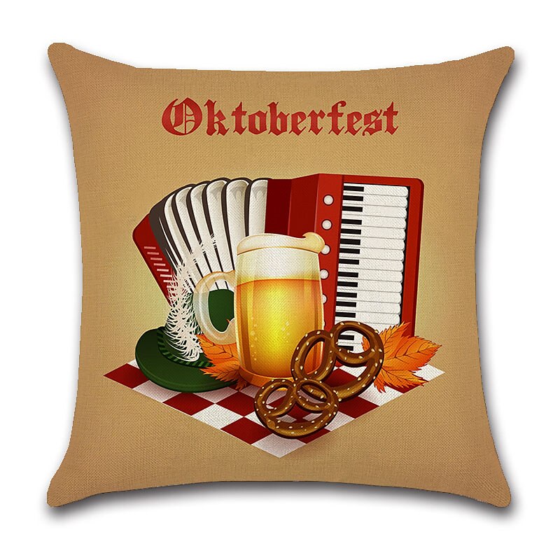 oktoberfest pivo oboustranný povlak na polštář 4ks německý bavorský měkký dekorativní čtvercový povlak povlak na polštář povlak na polštář povlak na polštář na pohovku ložnice vynikající kvalita lze 2025 - $13.99 –P5
