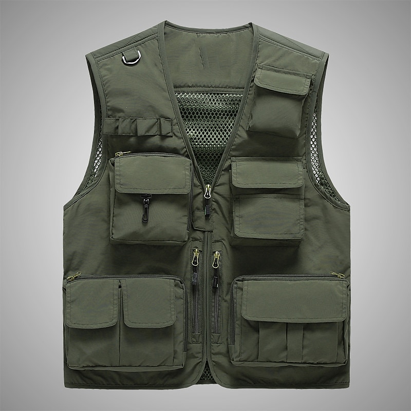 Homme Gilet Gilet de pêche Gilet de Randonnée Gilet sans manches Veste sans manches Extérieur Plein Air Vacances Usage quotidien Vêtement de rue Chic et moderne Eté Printemps Poche Polyester de 2026 ? $39.99 –P2