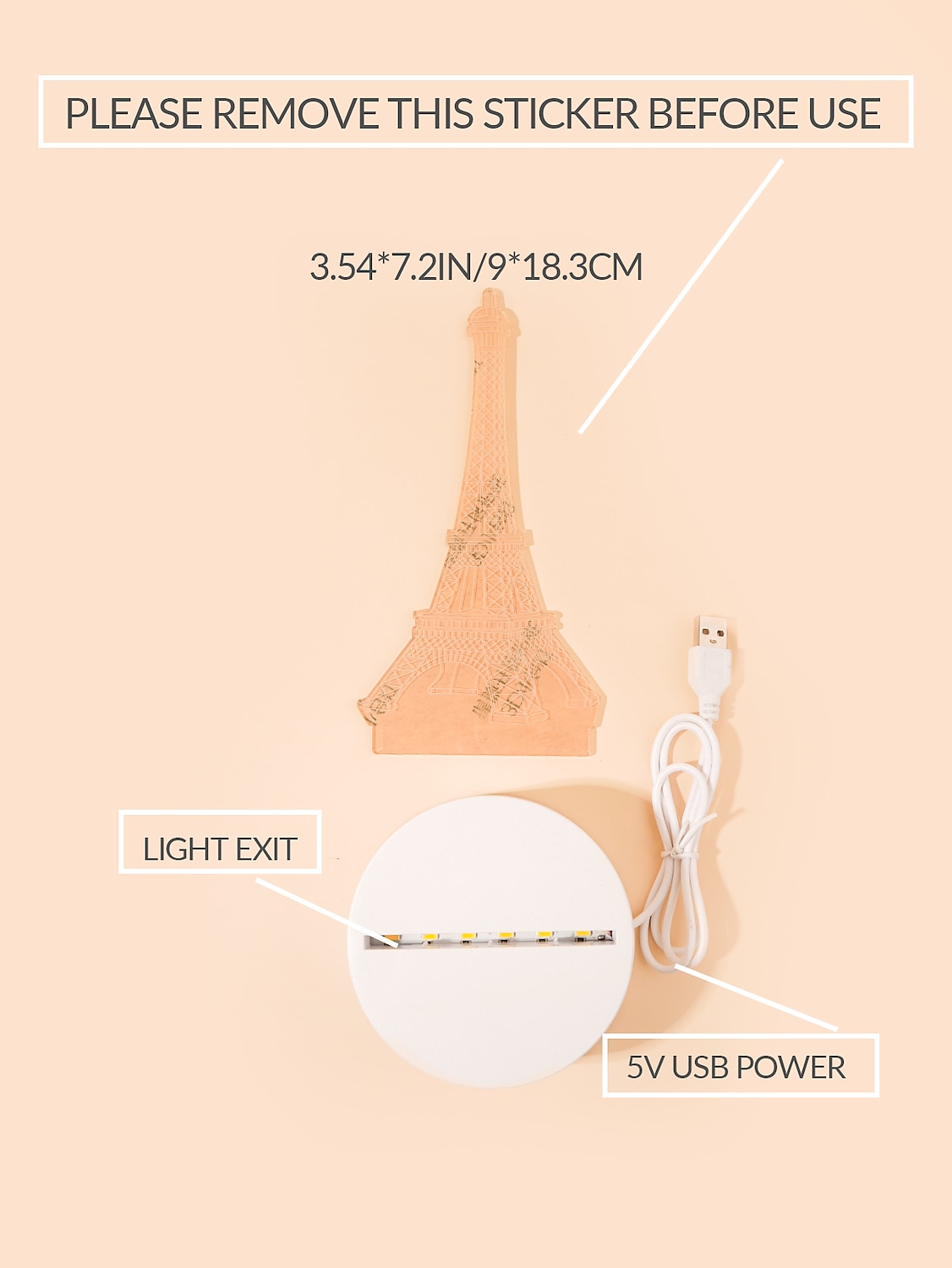 Eiffel Tower 3D LED Optical Illusion Acrylic Night Light with USB Powered Bedroom Decoration Table Lamp Birthday Fashion Style Gift for Child Baby Kids 2025 - $8.49 –P1
