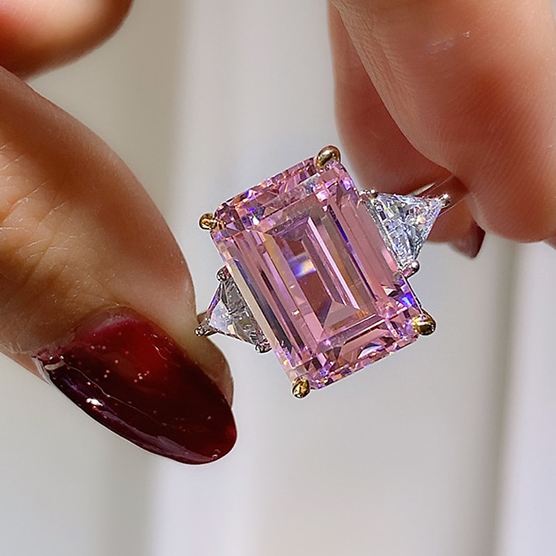 Ring Wedding Geometrical White Yellow Rosy Pink Copper Rhinestone Stylish Simple Luxury 1pc / Women's / One Earring 2025 - $8.99 –P7