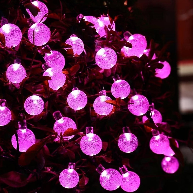 Pachet de 2 lumini solare cu glob de cristal, 10 m 100 leduri și 6 m 60 leduri lumini rezistente la apă în aer liber de Crăciun, grădină, fereastră, decorare petrecere 2025 - $54.99 –P5