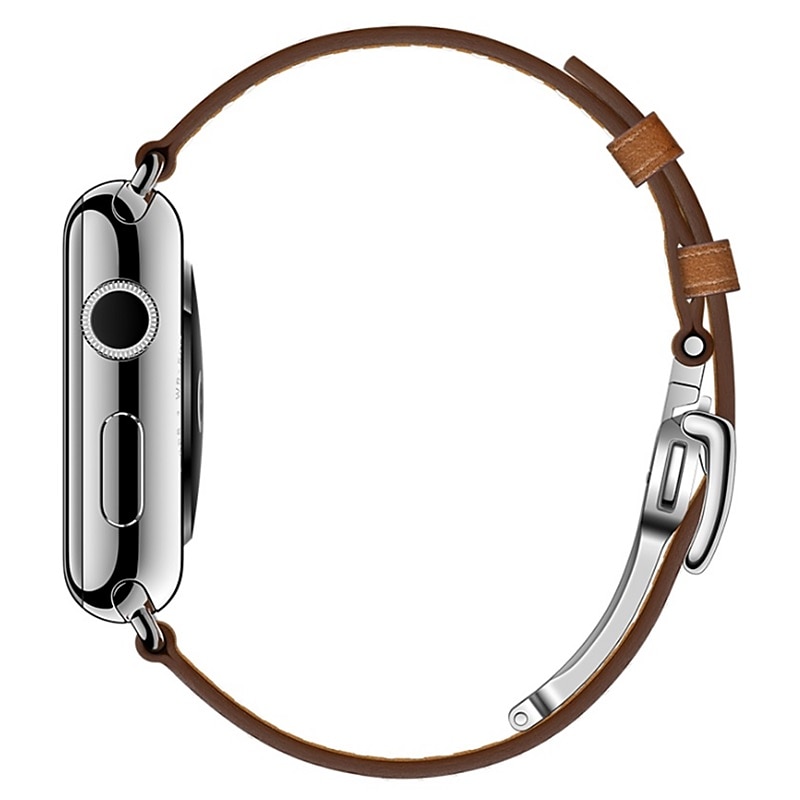 Compatibile con Cinturino dell'Apple Watch 38mm 40mm 41mm 42mm 44mm 45mm 49mm Lusso Regolabili Fibbia in acciaio inossidabile Vera pelle Cinturino di ricambio per iwatch Serie Ultra 8 7 6 5 4 3 2 1 SE del 2025 a $34.99 –P8