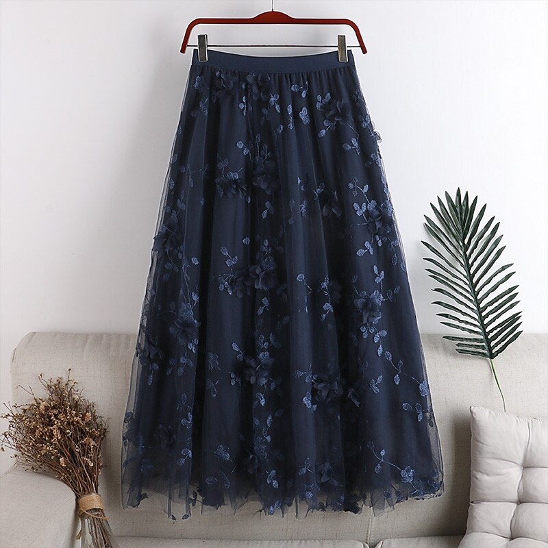 Per donna Gonna Altalena a dondolo Gonne da lavoro Gonna lunga Medio Gonne Pizzo Con ricami Multistrato Tinta unita Ufficio / Business Giornaliero Primavera & Autunno Poliestere Elegante Lungo Estate del 2025 a $29.99 –P2