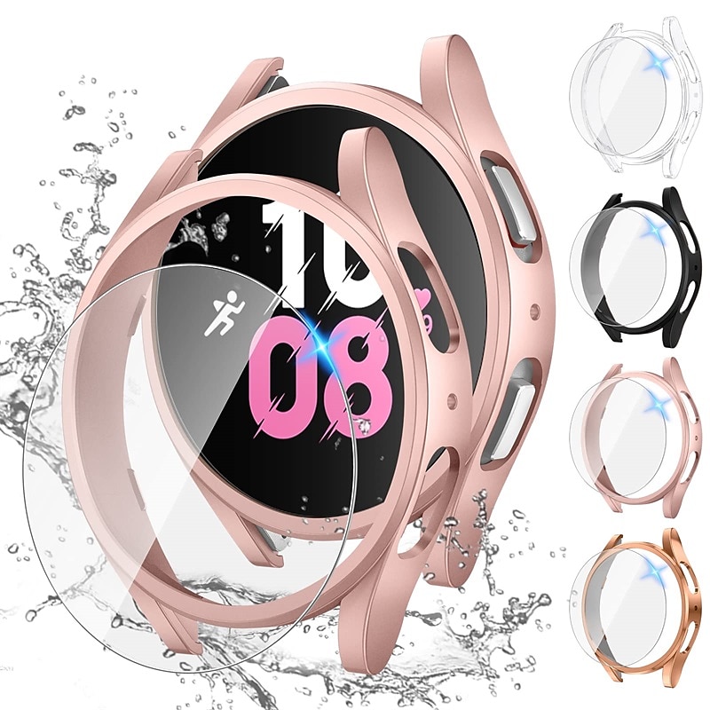 2025年 【4+4パック】 スクリーンプロテクター付き時計ケース と互換性があります Samsung Galaxy Watch 5 40mm / Watch 5 44mm / ウォッチ440mm / 時計444mm 傷つきにくい 頑丈 バンパーフルカバー 強化ガラス / ハードPC 腕時計 カバー  コレクション – $12.99 –P1