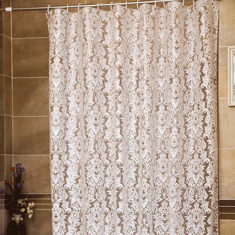 Peva 200 cm hoch duschvorhang waschbar wasserfester schimmelresistenter verstärkter Toilettenbadezimmer Streifen-Druck 2025 - $27.99 –P2