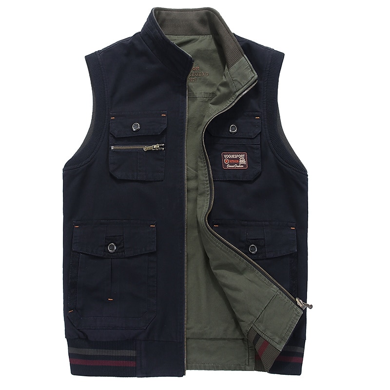 Men's Vest Gilet Fishing Vest Hiking Vest Sleeveless Vest Gilet Jacket Outdoor Street Holiday Daily Wear Streetwear Chic & Modern Spring Fall Pocket Cotton Blend Windproof Warm Pure Color Zipper 2025 - $77.99 –P3