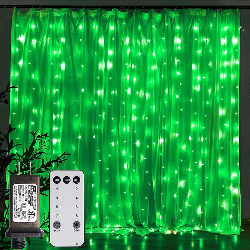 2025年 屋外クリスマスウィンドウライト 3x3m-300led プラグイン 8 モードカーテンライト 9 色リモートコントロールウィンドウ壁掛けライト クリスマスの装飾のための暖かい白 rgb 寝室の結婚式のパーティーガーデン屋内 コレクション – $38.99 –P9