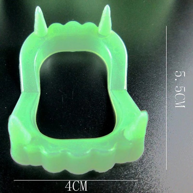 Halloween Vampire Dentures, Glow in The Dark Horror Zombie Teeth, Fake Tiger Teeth Grim Reaper Braces, Luminous Dress Up Props 2025 - $6.49 –P4