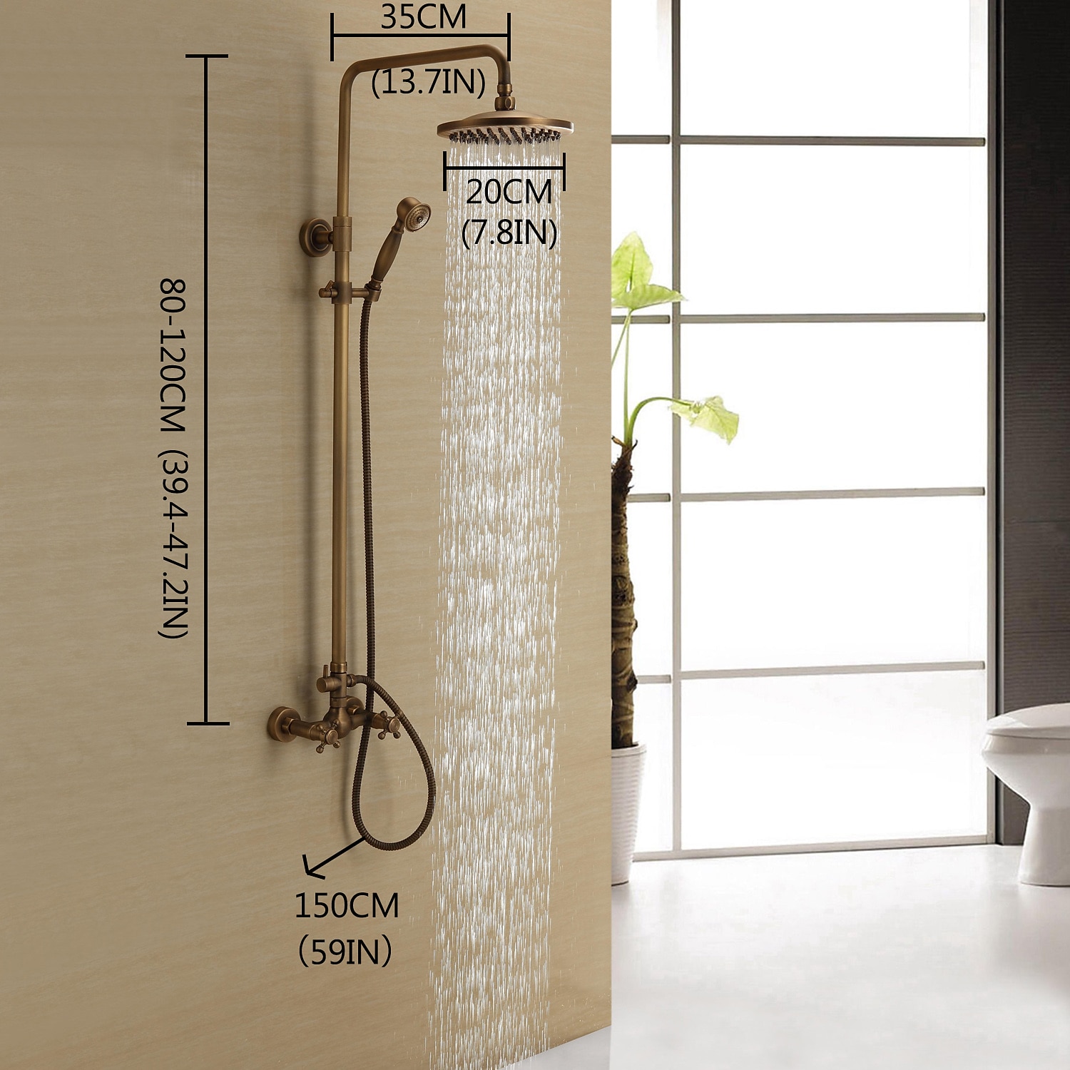 Rainfall Shower Fixture Wall Mount Bathroom Shower Faucet