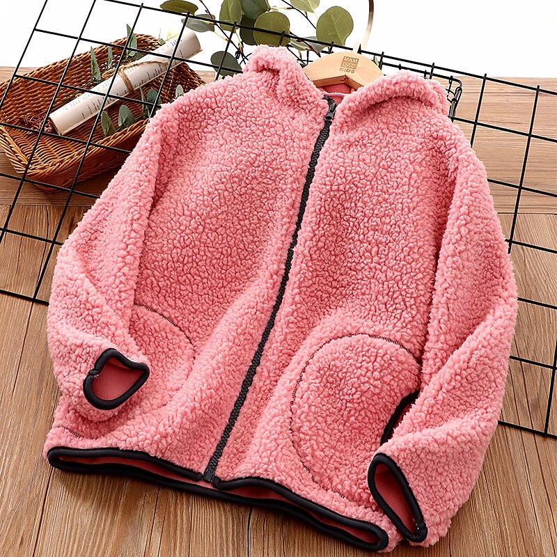 Kids Boys Fleece Jacket Long Sleeve Gray Pink Navy Blue Plain Fall Winter Fleece Full-Zip Jacket 2025 - $26.99 –P10