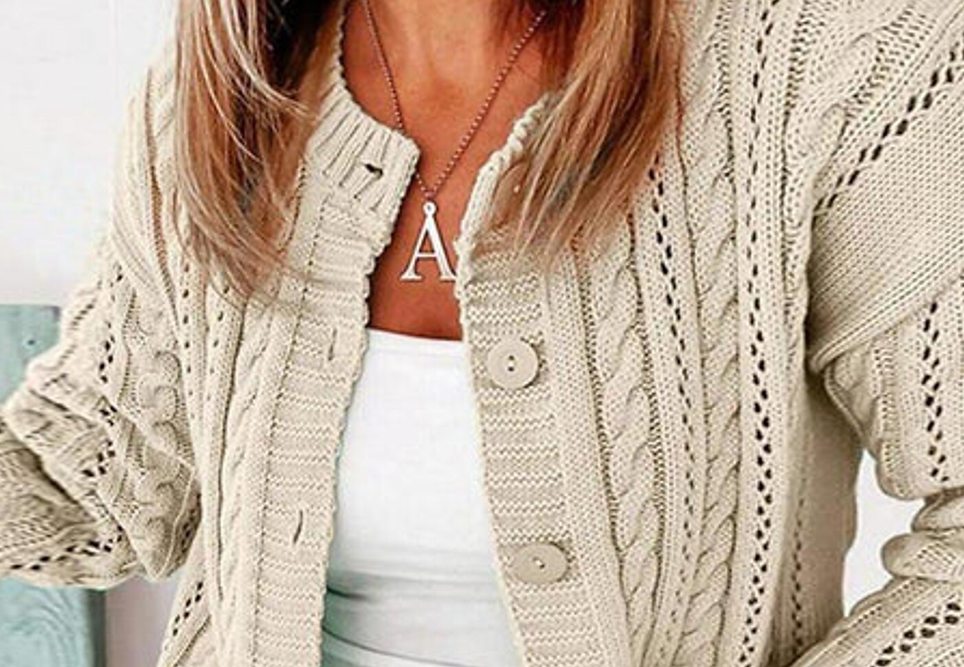 Women's Cardigan Sweater Open Front Crochet Knit Knit Knitted Fall Winter Cropped Daily Holiday Casual Long Sleeve Solid Color Beige S M L 2023 - US $37.99 –P2