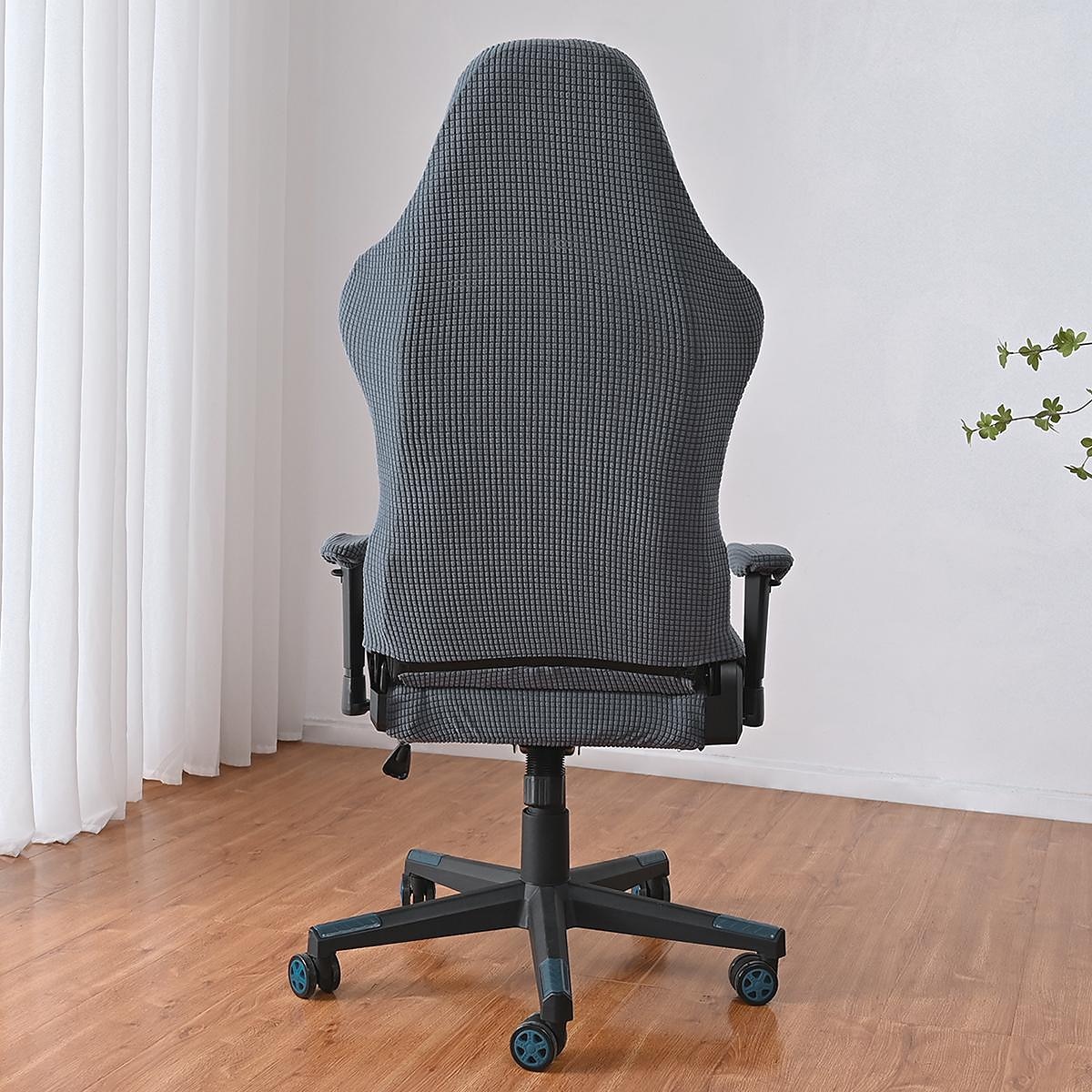 gespleten bureaustoelhoes gamingstoelhoezen bordeauxrood stretch wasbare computerstoelhoezen voor fauteuil, draaistoel, gamingstoel, computerbaasstoel 2025 - $26.99 –P5