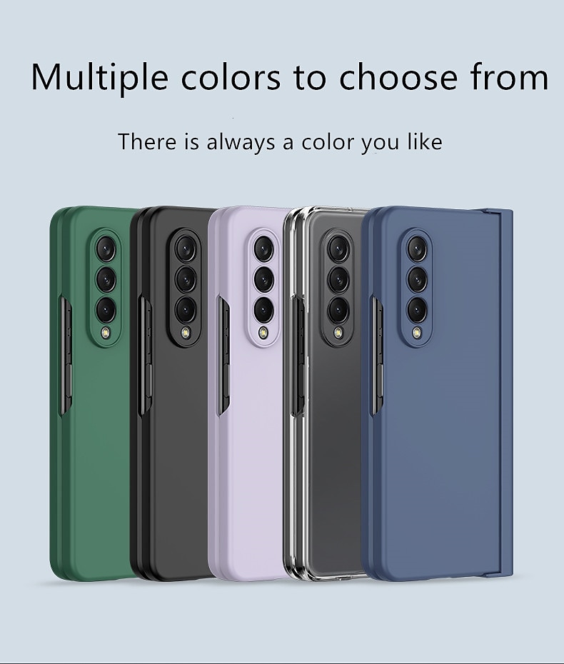 Phone Case For Samsung Galaxy Z Flip 5 Z Flip 4 Z Flip 3 Back Cover Flip  Shockproof Solid Colored PC 2023 - US $12.99
