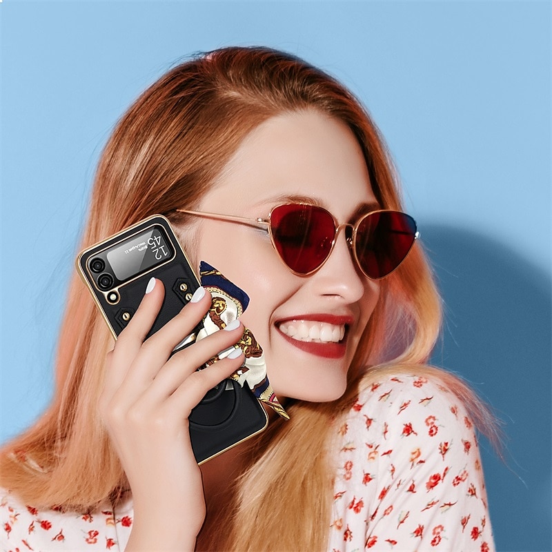 telefono Custodia Per Samsung Galaxy Z Flip 5 Z Flip 4 Z Flip 3 Copertura Posteriore Portatile Moda Protezione Completa Tinta unita PC Pelle PU del 2025 a $35.99 –P1