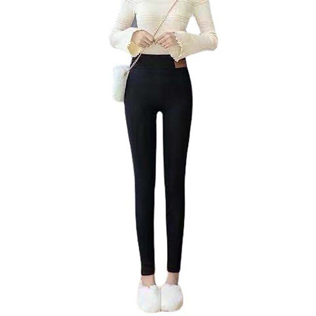 Women's Normal Fleece Pants Tights Leggings Fashion Tights Full Length Mid Waist Cat Tummy Control Butt Lift Comfort Stretchy Daily Black Gray Fall & Winter Skinny 2025 - $13.99 –P12