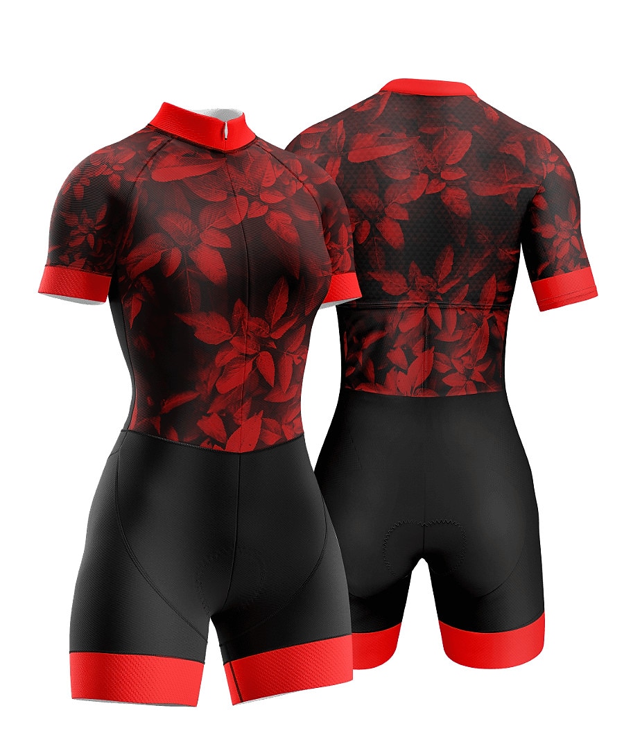 Naisten Triathlon Tri -puku Lyhythihainen triatlon Hopea Tumman harmaa Metsän vihreä Kuvitettu Pyörä Lycra Urheilu Kuvitettu Vaatetus 2025 - $47.99 –P9