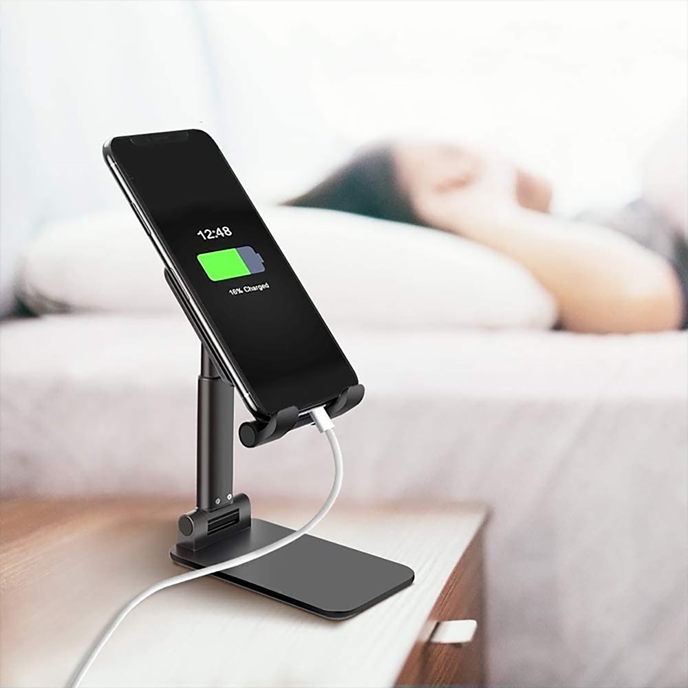 składany stojak na telefon komórkowy wysuwany regulowany uchwyt na telefon cradle for iphone 13 12 11 pro max x ipad i wszystkie smartfony regulowane metalowe biurko tablet biurkowy uniwersalny 2025 - $12.99 –P6