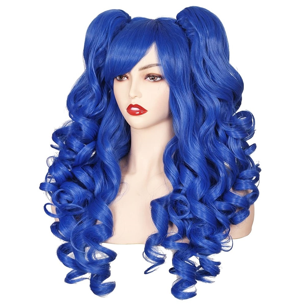 Peruca Longa Cacheada de Cosplay com 2 Rabos de Cavalo Perucas de Halloween de 2025 por $49.99 –P10