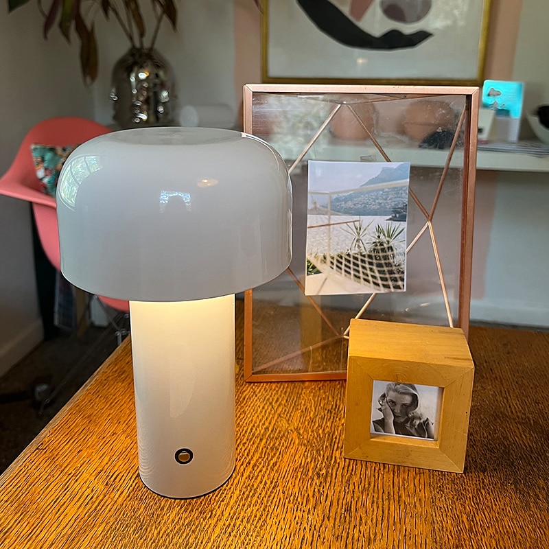 bordlampe bærbar italiensk sopp trådløs touch oppladbar nattlampe usb bordlampe skrivebordsdekorasjon soverom nattlampe 2025 - $58.99 –P2