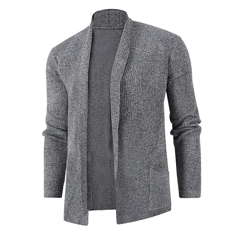 Herren Pullover Strickjacke Gerippt Stricken Strick Feste Farbe Hemdkragen Basic Stilvoll Täglich Festtage Bekleidung Winter Herbst Schwarz Wein M L XL 2025 - $25.99 –P3