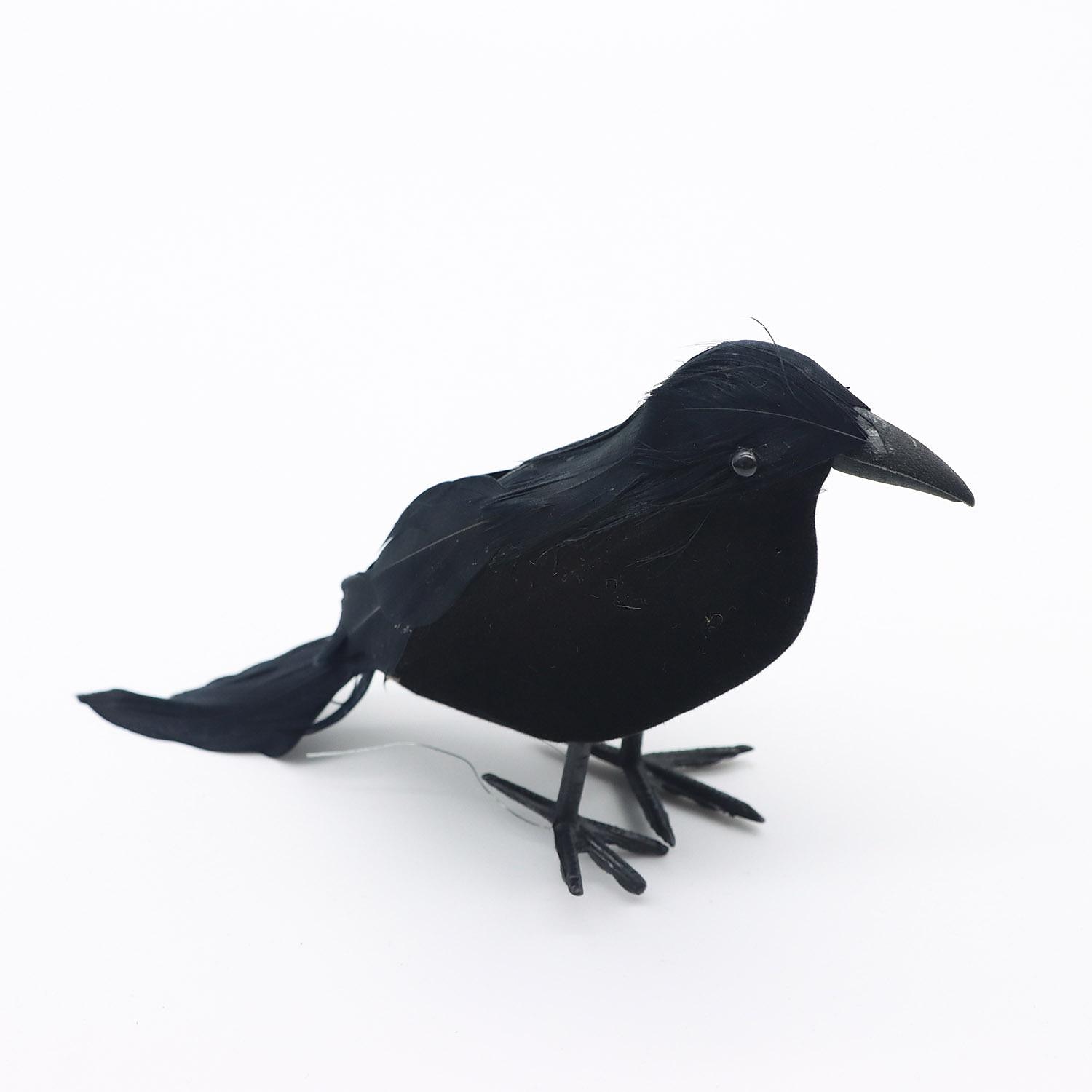 halloween cuervo negro accesorios simulación flocado cuervo fiesta suministros ornamento decoración 2025 - $6.49 –P3