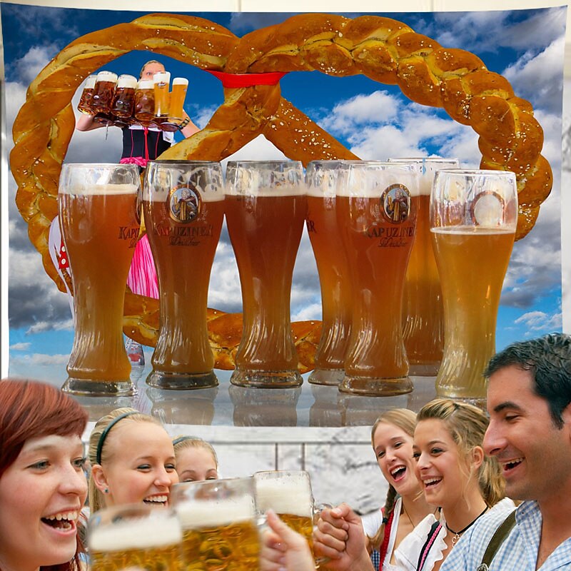 oktoberfest juhla iso seinä tapetti taide sisustus huopa verho riippuva koti makuuhuone olohuone sisustus polyesteri olut saksalainen baijerilainen 2025 - $12.99 –P2