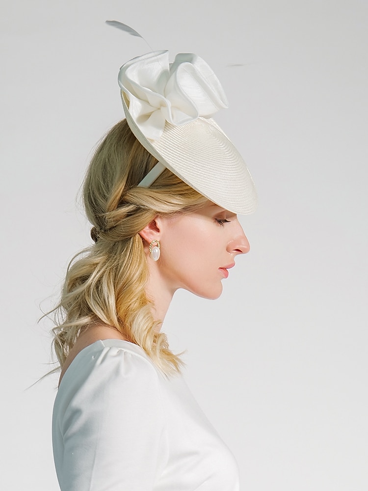 шляпа дерби в стиле Кентукки, элегантные пасторальные повязки на голову из абаки с рюшами/вечерний/чаепитие/головной убор с чашкой Мельбурна 2026 - $32.99 –P2