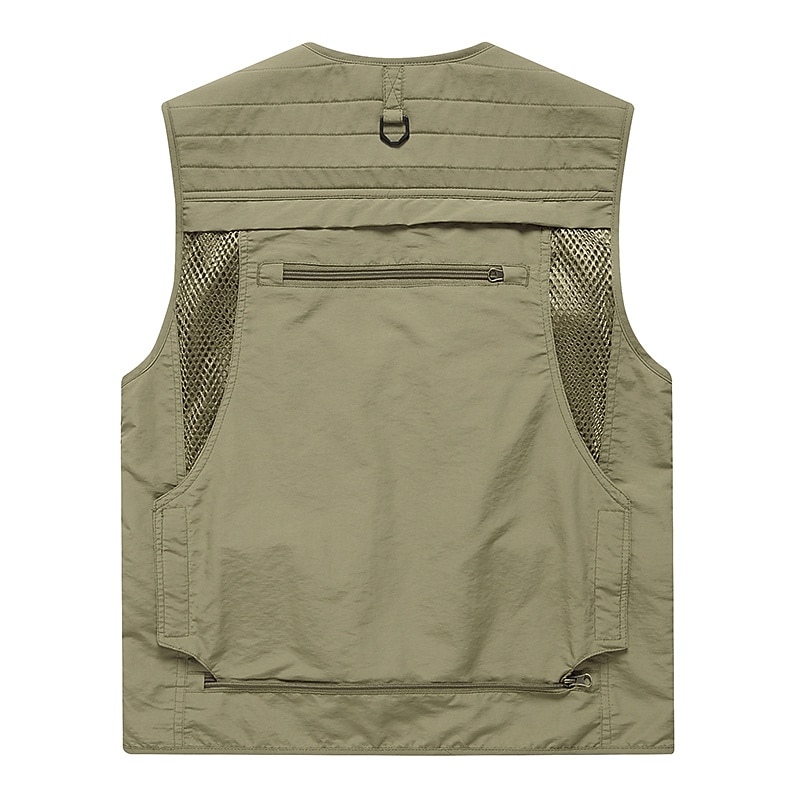 Herr Väst Gilet Fiskeväst Vandringsväst Ärmlös väst Gilet Jacka Utomhus Gata Helgdag Dagliga kläder Streetwear Elegant och modernt Sommar Vår Ficka Polyester Andningsfunktion Snabb tork Ren färg 2026 - $39.99 –P3