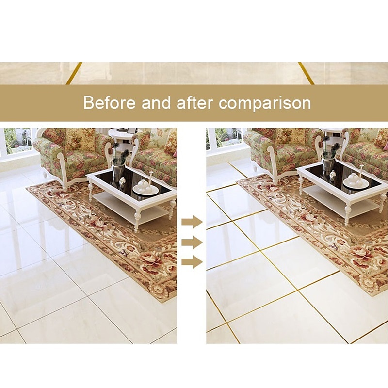 50m/166 Ft Tile Stickers Decorative Floor Wall Sticker Foil Line Peel and Stick Adhesive Waterproof Gap Cover for Kitchen Bathroom Living Room Bedroom 2025 - $8.99 –P3