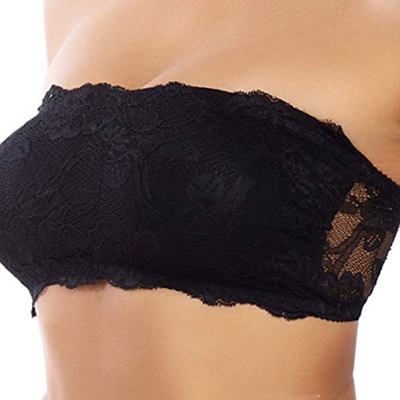 Women's Lace Bras Padded Bras Tube Bra Strapless Bras Full Coverage Scoop Neck Breathable Invisible Lace Pure Color Pull-On Closure Date Party & Evening Casual Daily 1 PC Home Outfits 2025 - $11.49 –P5