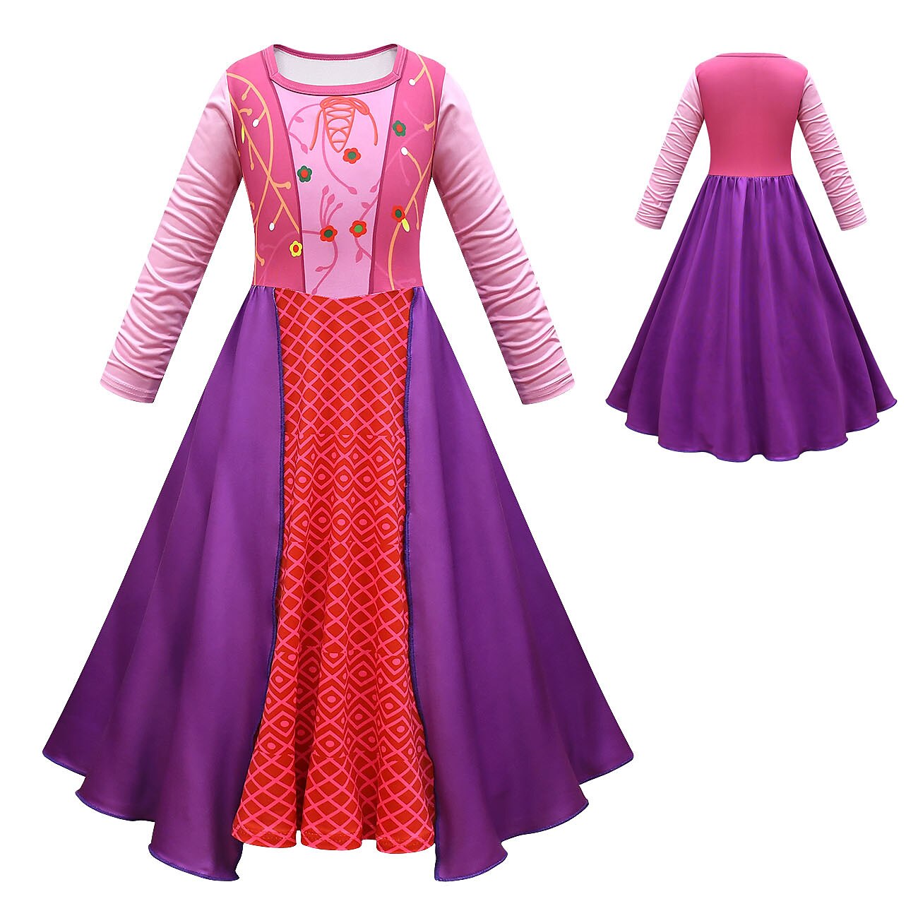 Hocus Pocus Witch Dress Cloak Vacation Dress Cosplay Movie Cosplay for Girls' Kid's Children's Day Masquerade 2025 - $31.99 –P5
