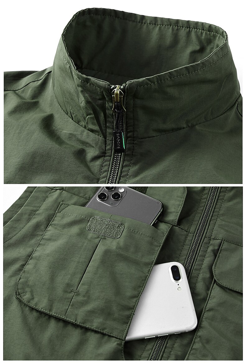 Herren Anglerweste Weste für Wanderer Shirt Außen Atmungsaktiv Rasche Trocknung Multi Pocket Schwarz Kaki Dunkelblau Angeln Klettern Camping / Wandern / Höhlenforschung 2025 - $33.99 –P7