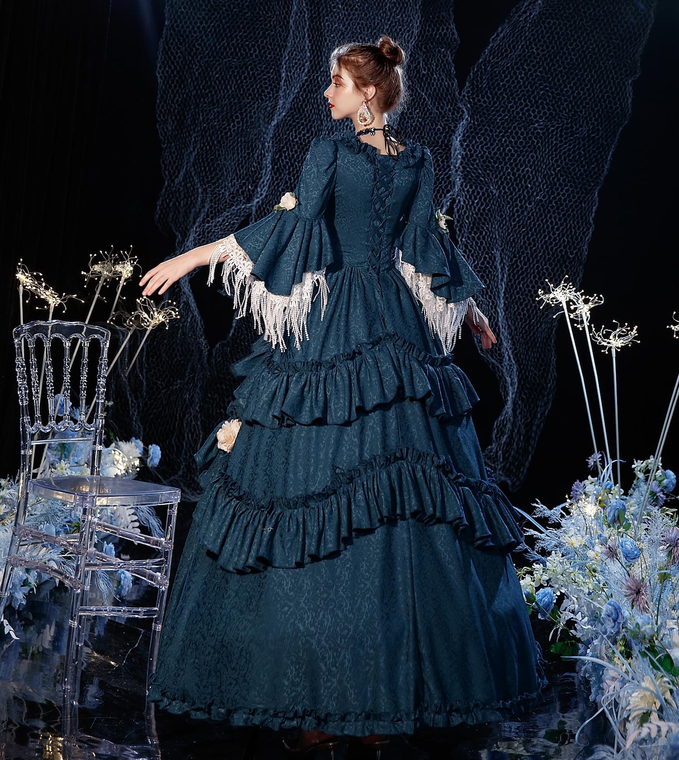 Gothic Victorian Vintage Inspired Dress Party Costume Prom Dress Princess Shakespeare Solid Color Ball Gown Women's Christmas Carnival New Year Party Evening Party Masquerade Adults' Dress All Seasons 2025 - $308.49 –P4