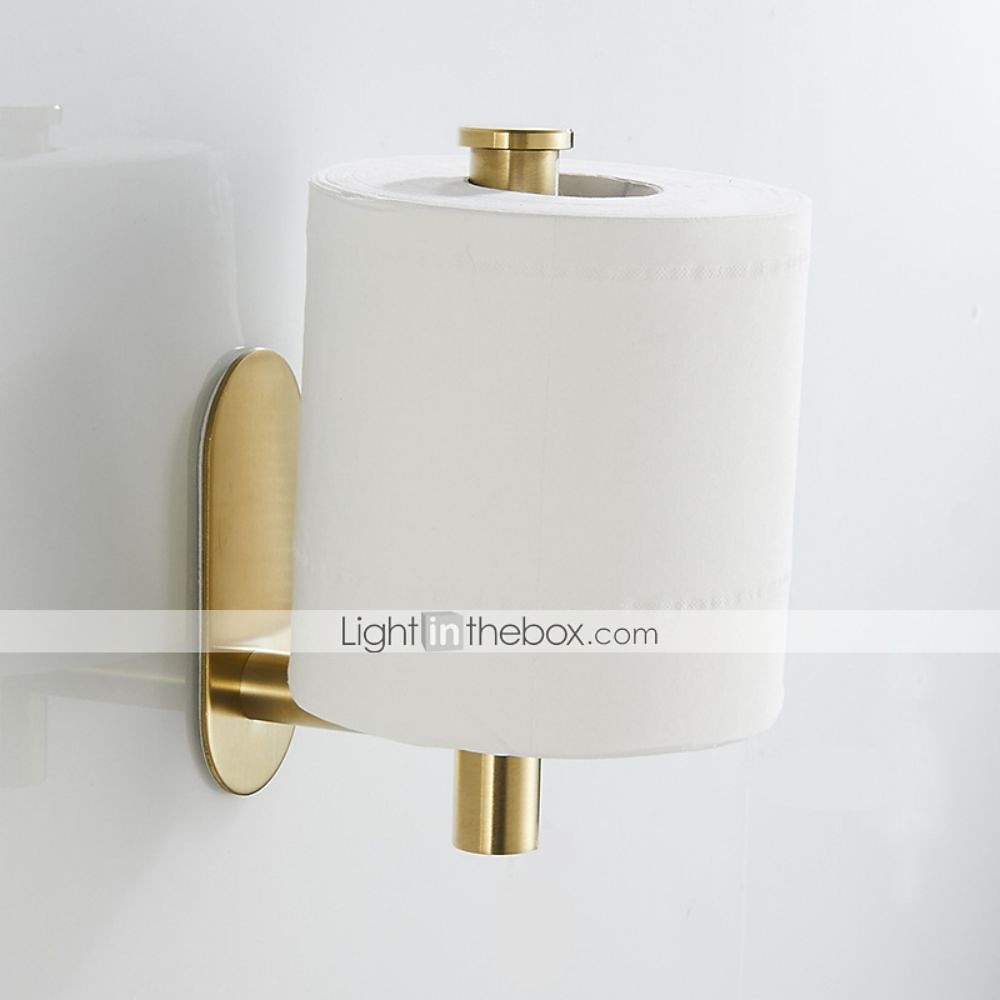 Toilet Paper Holder & 2Wall Hooks Sets Self Adhesive Wall Mount Stainless Steel Bathroom Accessories(Black/Golden/Silvery) 2025 - $12.99 –P3