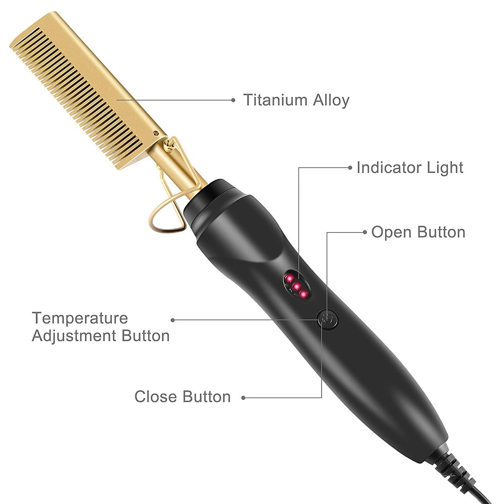 2 in 1 Hot Comb Hair Straightener Flat Irons Straightening Wet Dry Dual Use Brush Electric Heating Comb Hair Straight Styler Hair Curler Valentine's Day Gift 2026 - $22.99 –P18