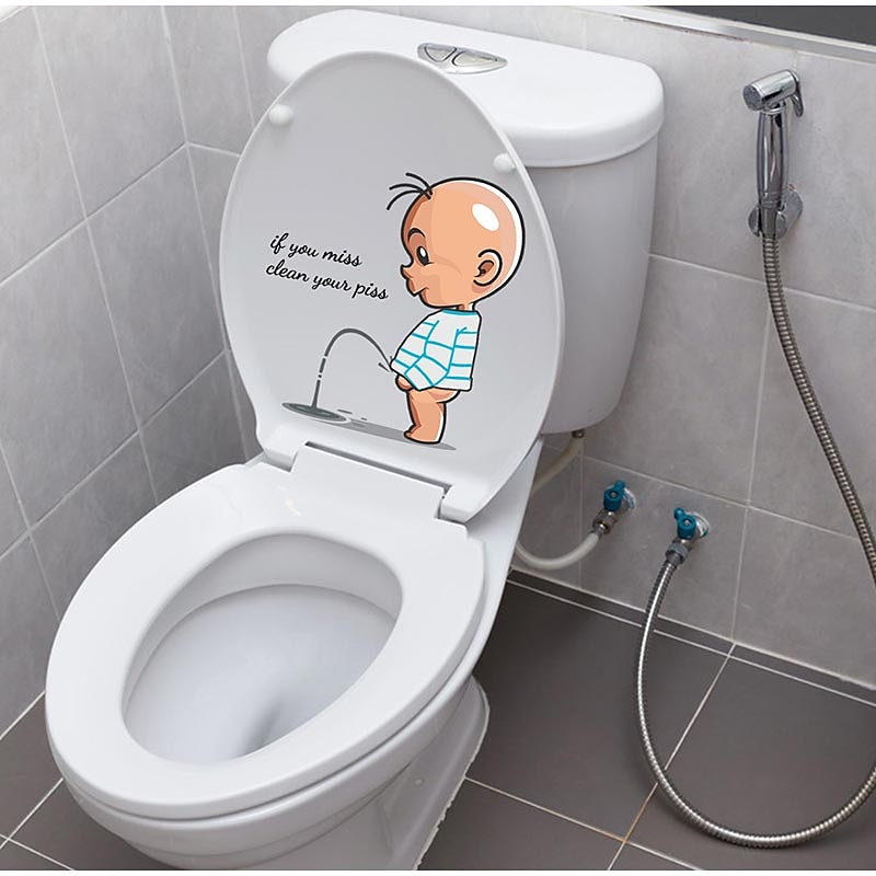 Funny Warning Toilet Stickers Cartoon Child Urination Toilet Lid WC Door Sticker Removable Household Self-Adhesive Decor Paper 2026 - $9.99 –P3