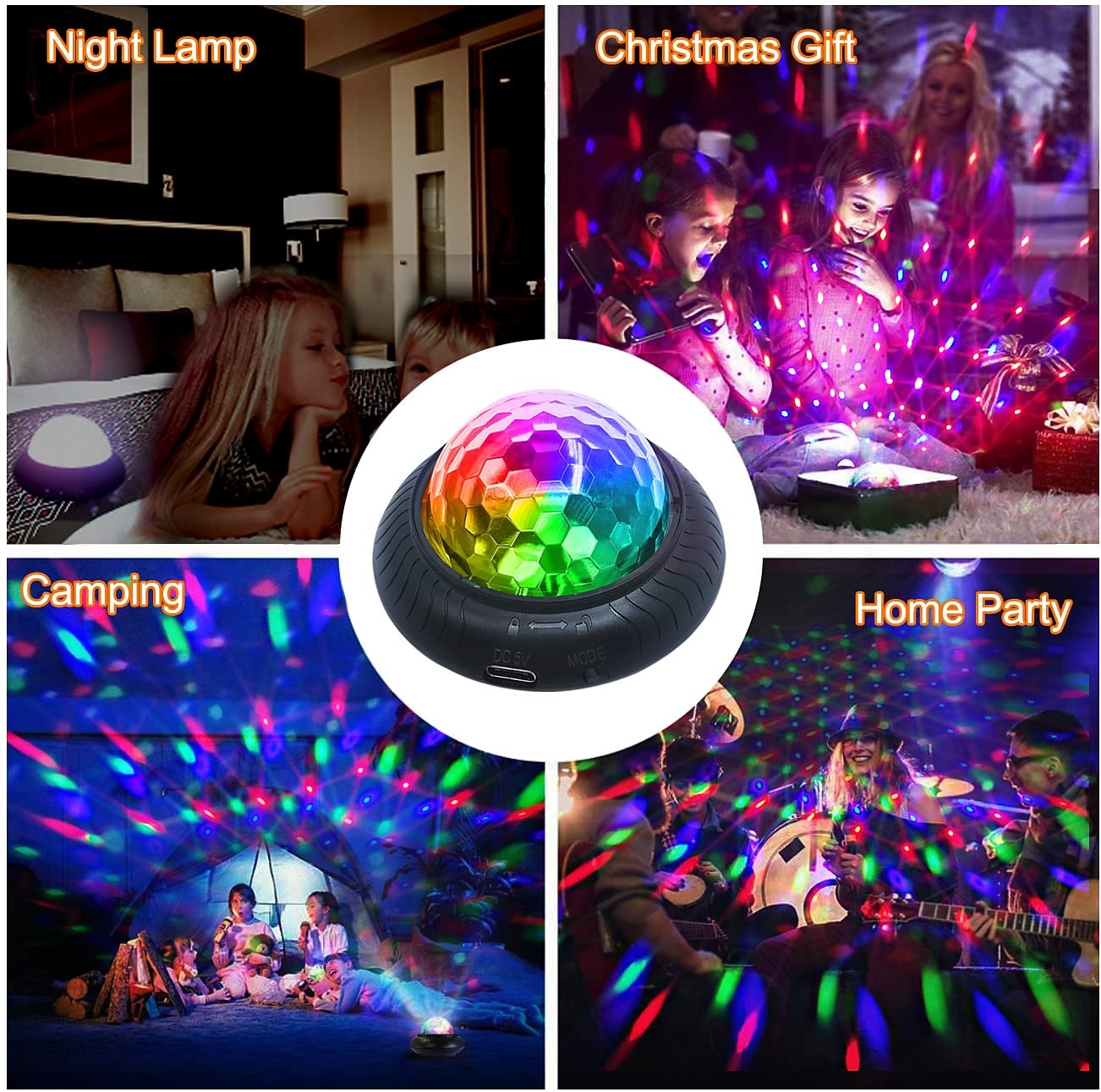 led disco bal podiumverlichting ufo 9 kleuren dmx kristal magische bal podium lichteffecten dj party kerst geluid geactiveerde lichten 2026 - $20.99 –P17