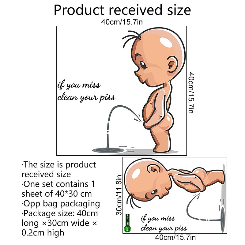 Funny Warning Toilet Stickers Cartoon Child Urination Toilet Lid WC Door Sticker Removable Household Self-Adhesive Decor Paper 2026 - $9.99 –P8