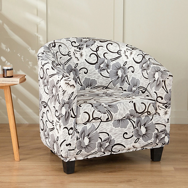 Floral Printed Club Chair Barrel Chair Slipcover Stretch Armchair Covers 1-Piece Club Tub Chair Covers Sofa Cover Couch Furniture Protector Cover Spandex Couch Covers for Living Room 2025 - $39.99 –P10