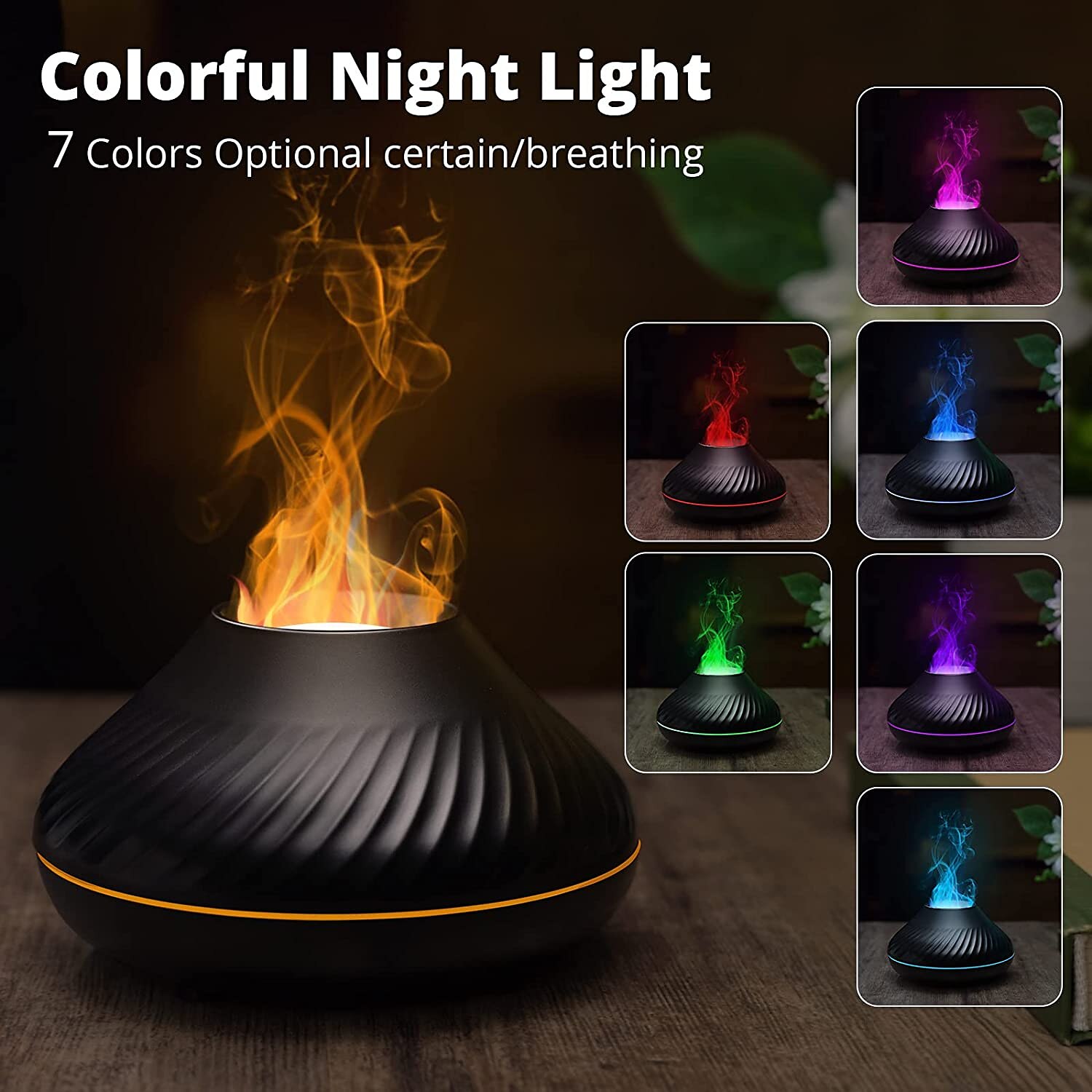 LED Smart Light Air Humidifier Colorful Flame USB Car Aromatherapy Humidifiers Diffusers Portable Diffuser Essential Oils for Home Room Fragrance 2025 - $22.99 –P15
