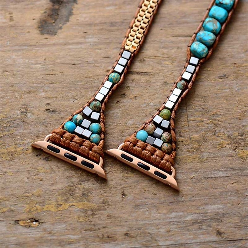 Handmade Braided Rope Compatible with Apple Watch band Women Multilayer Beaded Beads Strap Replacement Wristband for 38mm 40mm 41mm 42mm 44mm 45mm 49mm iwatch Series Ultra 8 7 6 SE 5 4 3 2 1 2025 - $27.99 –P5