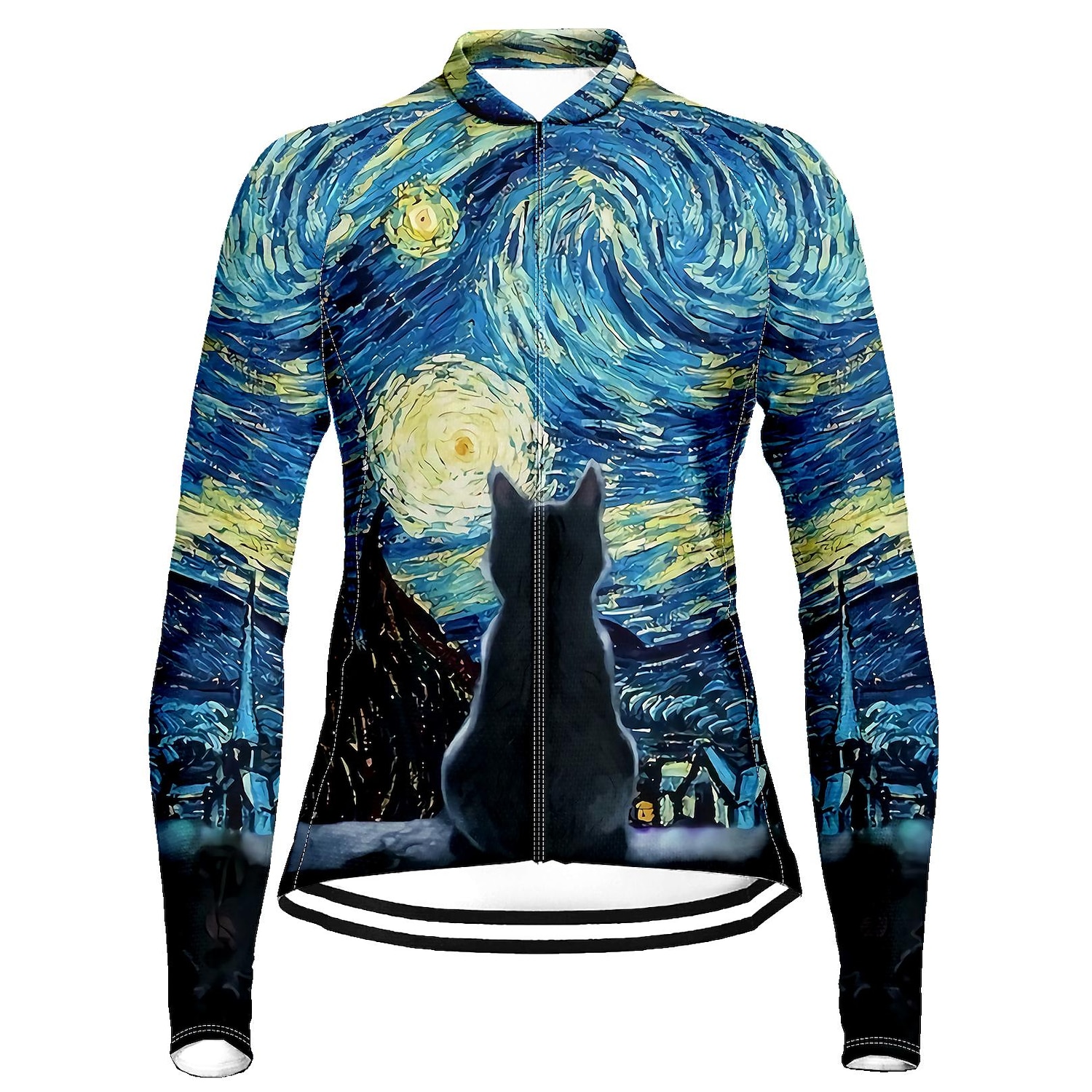 Per donna Maglia da Ciclismo Gatto Divertente Manica Lunga Bicicletta Maglia Top con 3 tasche posteriori Mountain Bike MTB Ciclismo su strada Asciugatura Rapida Strisce Riflettenti Tasca Posteriore del 2026 a $34.99 –P1